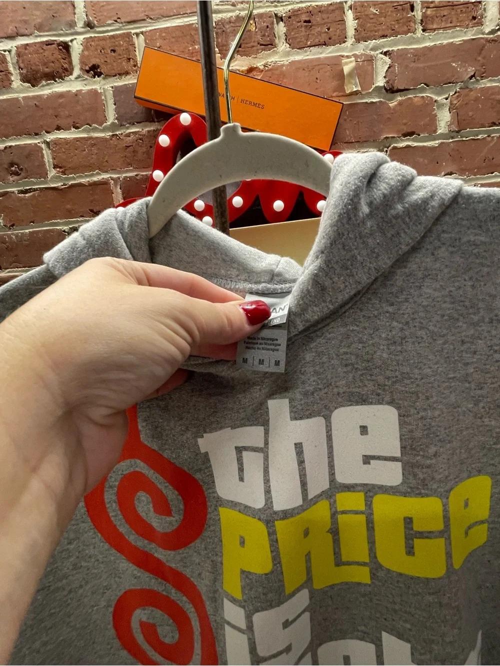 gray pullover hoodie game show prices right